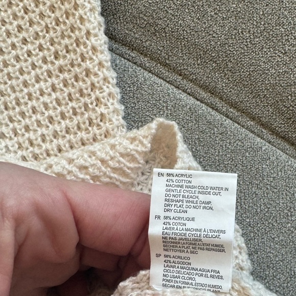 Nordstrom RDI Waffle Knit 1/4 Zip Mock Neck Sweater Oatmeal Tan NWT NEW beige XS - Picture 7 of 10